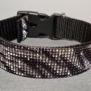 Zebra Print Blinging Pet Collar